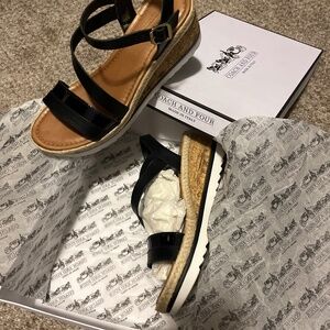 Coach Black leather Banno Sandles size 7